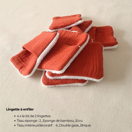 Lot de 2 lingettes personnalisables – Fait main en France | Avec rabat pratique