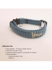 Collier chat personnalisé – Fait main en France | Sécurisé et stylé