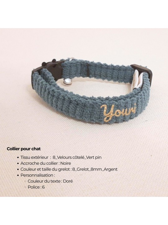 Collier chat personnalisé – Fait main en France | Sécurisé et stylé