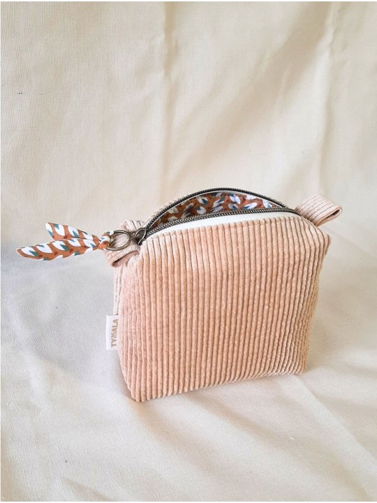 Petite trousse carrée artisanale personnalisable – Fait main en France - Idée cadeau unique