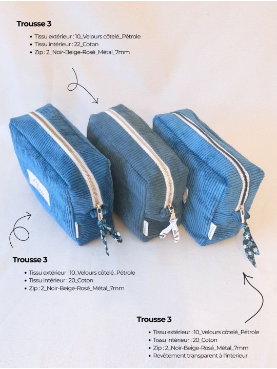 Trousse rectangulaire personnalisable – Fait main en France | Élégante, pratique et unique