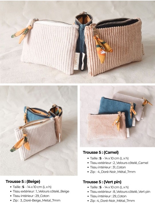 Petite pochette plate personnalisable – Fait main en France | Pratique et élégante