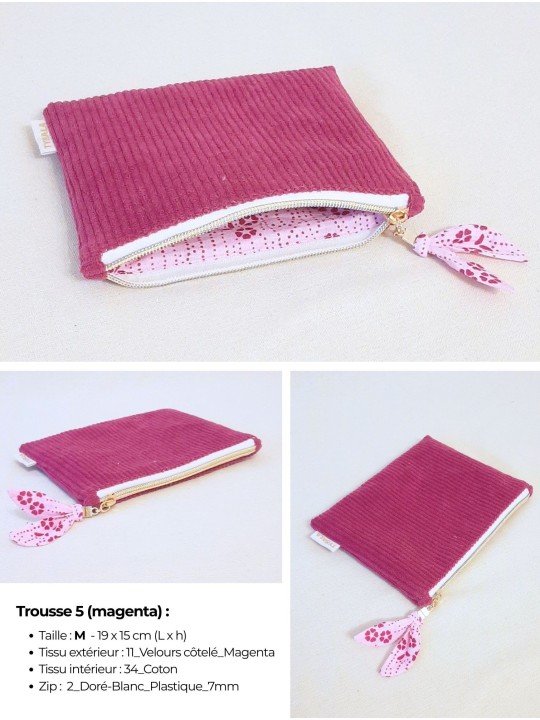 Petite pochette plate personnalisable – Fait main en France | Pratique et élégante