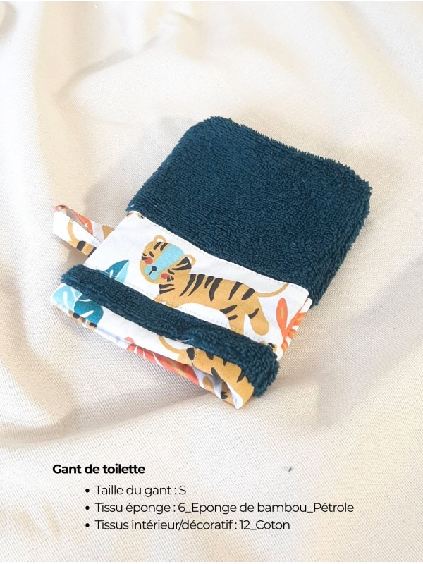 Gant de toilette personnalisable – Fait main en France | 3 tailles S, M, L