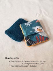 Lot de 2 lingettes personnalisables – Fait main en France | Avec rabat pratique