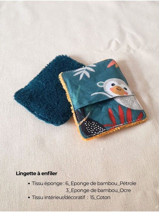 Lot de 2 lingettes personnalisables – Fait main en France | Avec rabat pratique