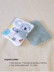 Lot de 2 lingettes personnalisables – Fait main en France | Avec rabat pratique