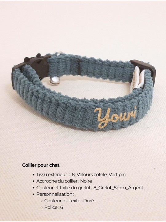 Collier chat personnalisé – Fait main en France | Sécurisé et stylé