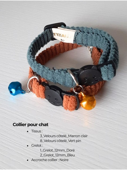 Collier chat personnalisé – Fait main en France | Sécurisé et stylé