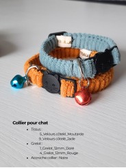 Collier chat personnalisé – Fait main en France | Sécurisé et stylé