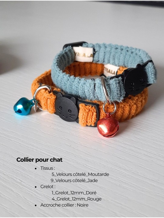 Collier chat personnalisé – Fait main en France | Sécurisé et stylé