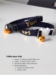 Collier chat personnalisé – Fait main en France | Sécurisé et stylé