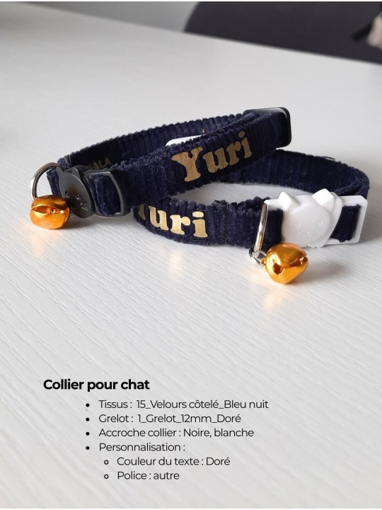 Collier chat personnalisé – Fait main en France | Sécurisé et stylé